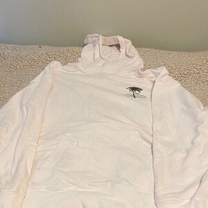 American Eagle Outfitters White Hoodie with Palm Tree Graphic